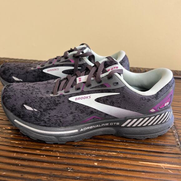 Brooks Adrenaline GTS Black and Purple Women's Size 9 Sneakers Running Walking - Picture 5 of 10